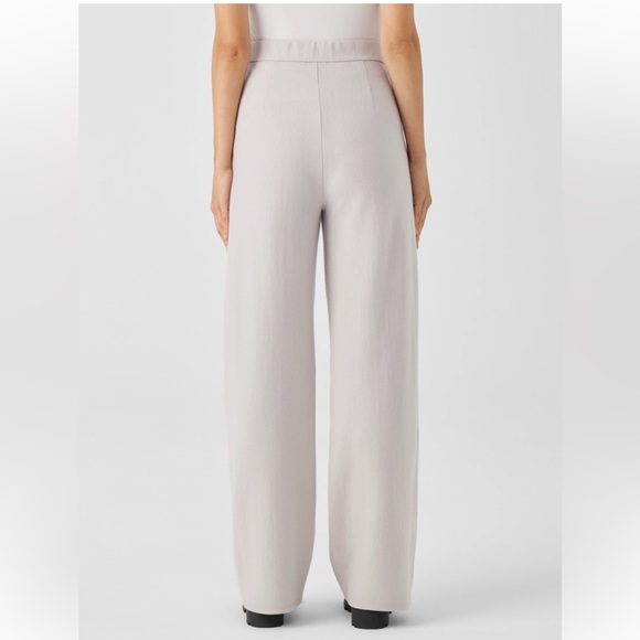 NWT EILEEN FISHER Boiled Wool Jersey Pleated Wide-Leg Pant - Picture 3 of 13